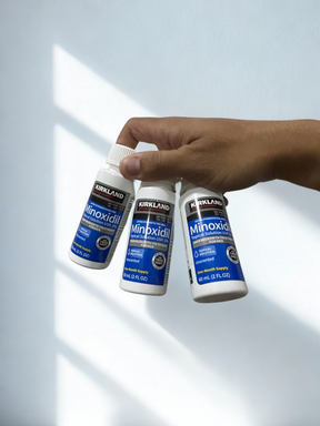 Minoxidil Kirkland 5% - 3 Frascos + Conta Gotas