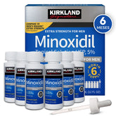 Minoxidil Kirkland 5% - 6 Frascos + Conta Gotas
