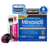 Kit 6 Minoxidil 5% + 1 Dermaroller 540 Agulhas 0.5 Mm